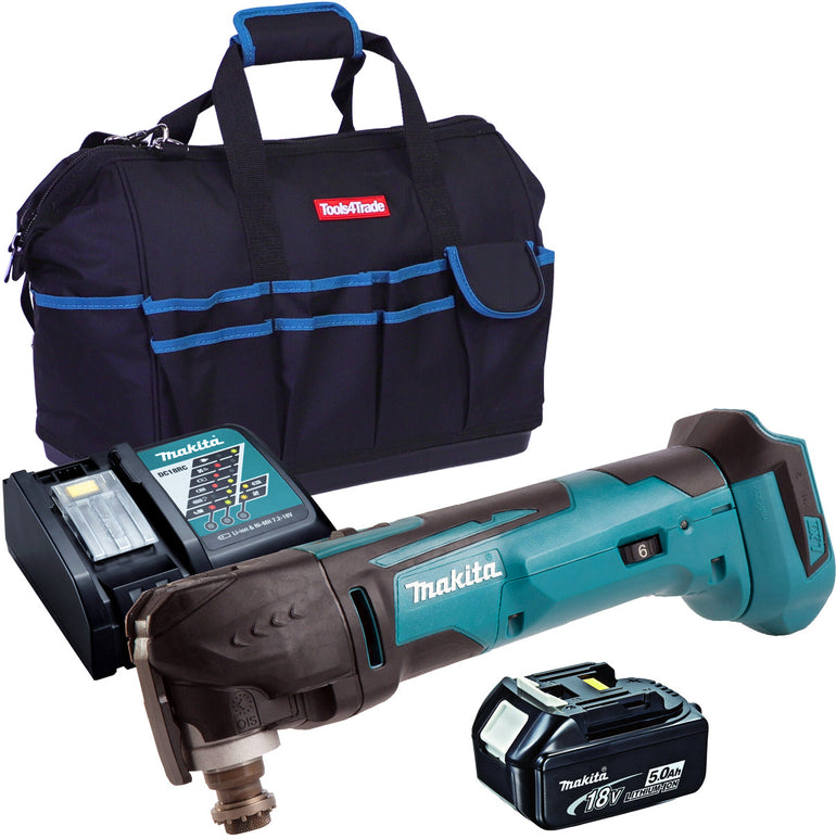 Makita DTM51Z 18V Oscillating Multi Tool Cutter with 1 x 5.0Ah Battery Charger & Bag