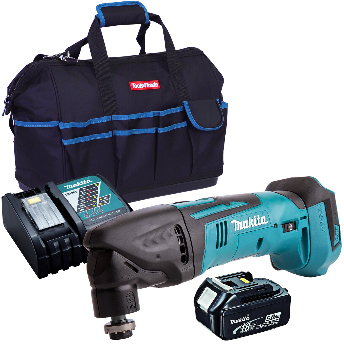 Makita DTM50Z 18V Oscillating Multi Tool Cutter with 1 x 5.0Ah Battery Charger & Bag