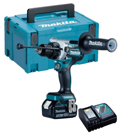 Makita DHP486Z 18V Brushless Combi Drill with 1 x 5.0Ah Battery Charger & Type 3 Case