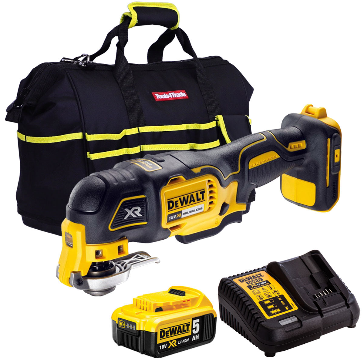 Dewalt DCS356N 18V Brushless Oscillating Multi-Tool with 1 x 5.0Ah Battery Charger & 18" Bag