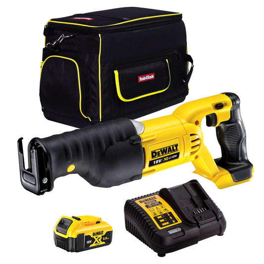 Dewalt DCS380N 18V Cordless Reciprocating Saw with 1 x 5.0Ah Battery Charger & Bag