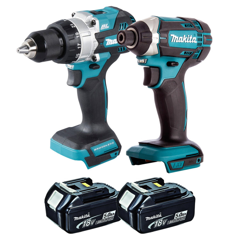 Makita 18V 2 Piece Cordless Kit with 2 x 5.0Ah Batteries MTKIT-243