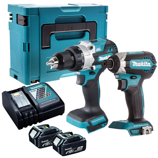 Makita 18V 2 Piece Cordless Kit with 2 x 5.0Ah Batteries MTKIT-246