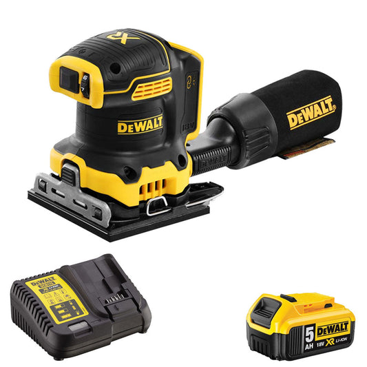 Dewalt DCW200N 18V Brushless 1/4 Sheet Palm Sander 1 x 5.0Ah Battery & Charger