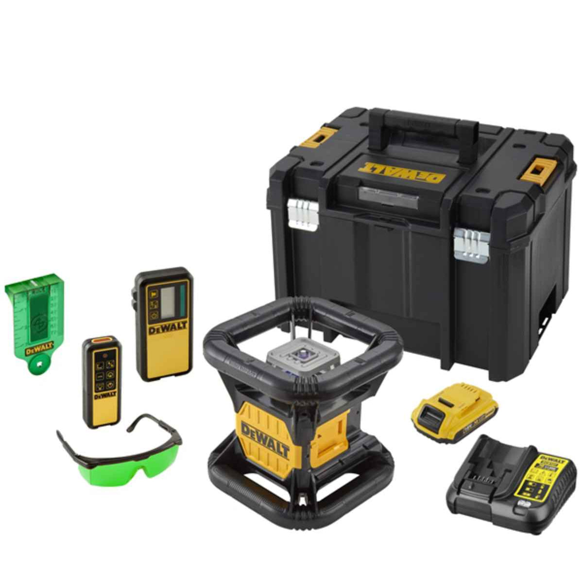 Dewalt DCE079D1G 18V Green Rotary Laser Kit with 1 x 2.0Ah Battery