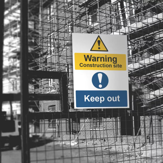 "WARNING CONSTRUCTION SITE KEEP OUT" SIGN 400MM X 300MM