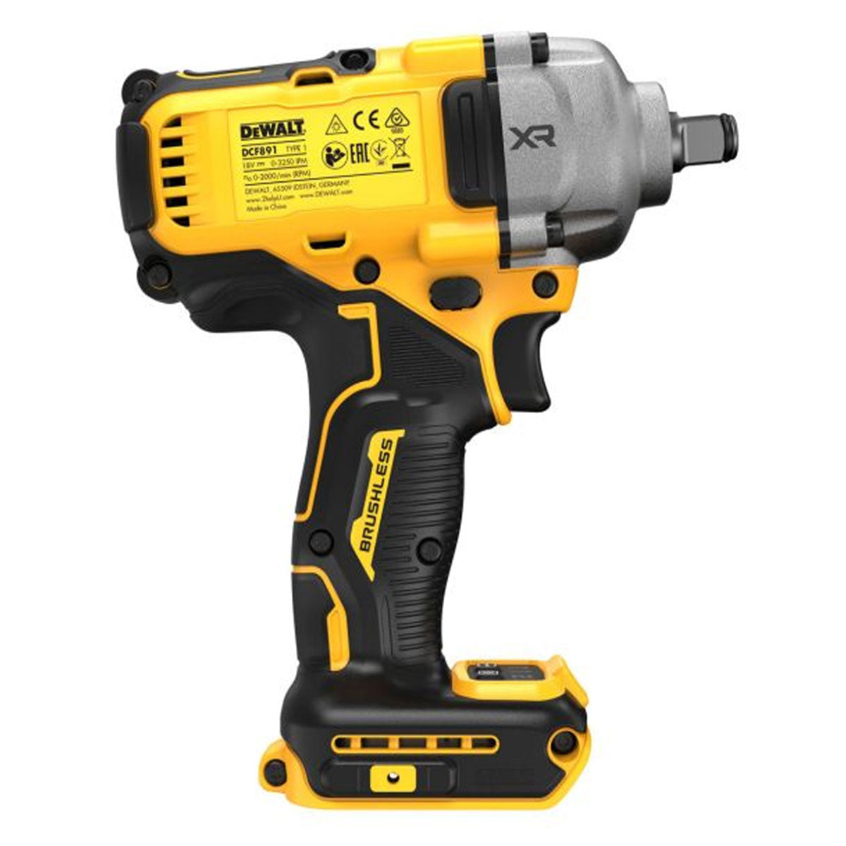 Dewalt DCF891N 18V Brushless 1/2" Hog Ring Impact Wrench with 1 x 4.0Ah Battery Charger & Bag