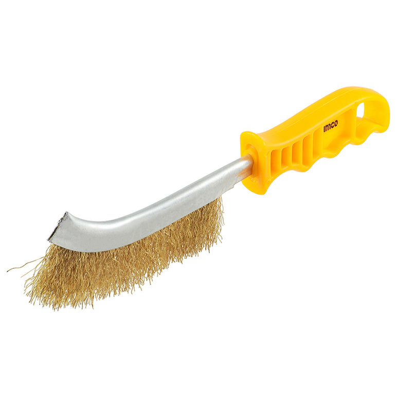 Timco YWHB 255mm Brass Wire Hand Brush - Yellow