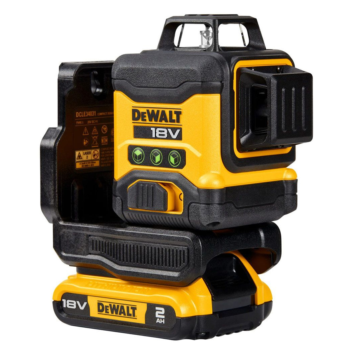 Dewalt DCLE34031D1 18V Compact 3 x 360 Green Laser with 1 x 2.0Ah Battery, Charger & Case