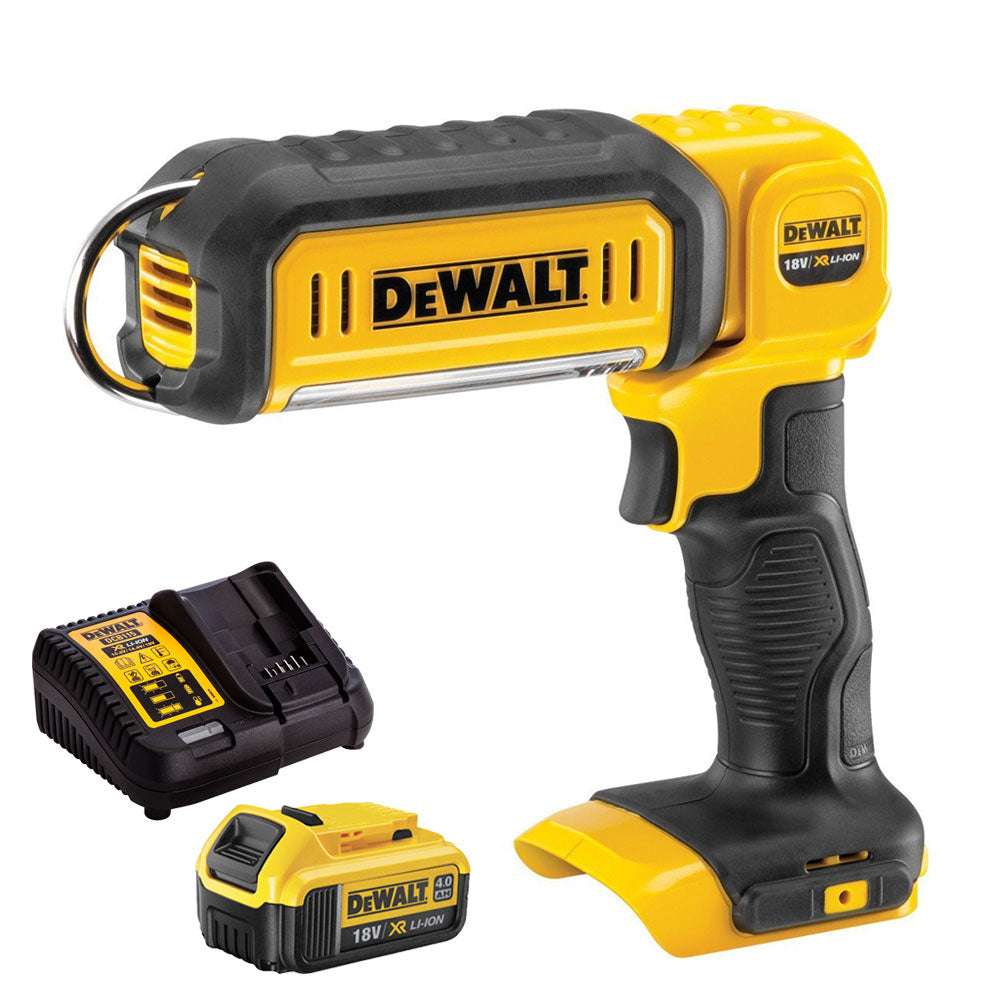 Dewalt DCL050N 18V Handheld LED Work Light Torch with 1 x 4.0Ah Battery Charger