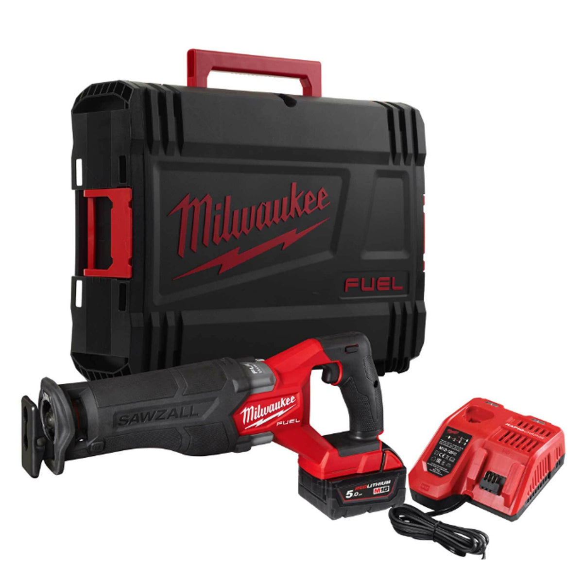 Milwaukee M18FSZ-501X 18V FUEL Brushless Sawzall Reciprocating Saw with 1 x 5.0Ah Battery & Charger 4933478497