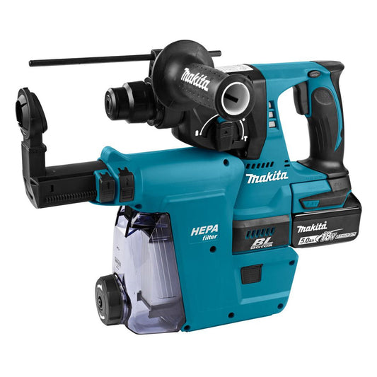 Makita DHR242RTJW 18V SDS Plus Rotary Hammer with 2 x 5.0Ah Batteries & Charger