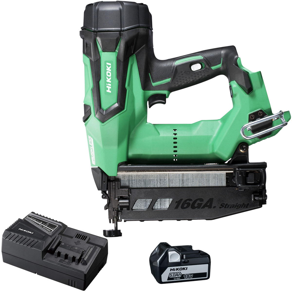 HiKOKI NT1865DMJ4Z 18V Brushless Second Fix 16Ga Straight Finish Nailer with 1 x 5.0Ah Battery & Charger