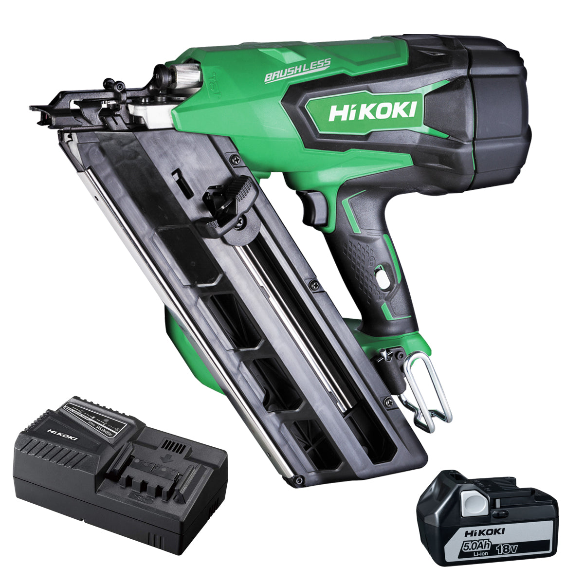 HiKOKI NR1890DCJ6Z 18V Brushless First Fix 16GA Framing Nailer with 1 x 5.0Ah Battery & Charger