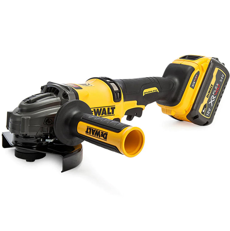 Dewalt DCG418T2-GB 54V XR Flexvolt Brushless 125mm Angle Grinder with 2 x 6.0Ah Batteries Charger & Case