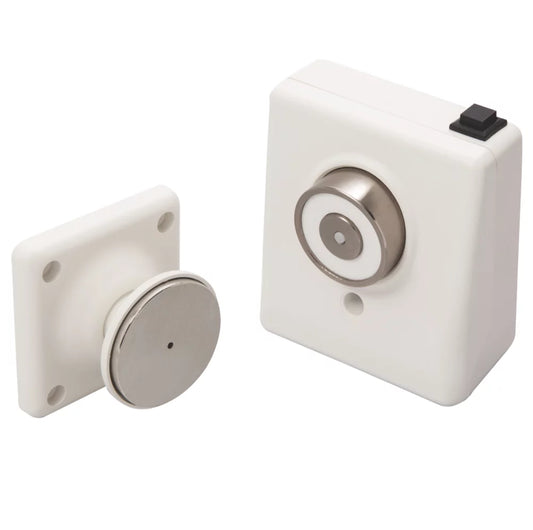 GEOFIRE DOORMOUSE 24V FIRE DOOR RETAINER WHITE 95MM