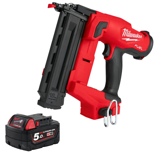 Milwaukee M18FN18GS 18V Fuel Brushless Second Fix Finish Nailer with 1 x 5.0Ah Battery