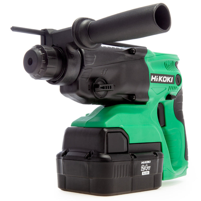 HiKOKI DH24DVC 24V SDS-Plus Rotary Hammer Drill with 2 x 2.0Ah Ni-MH Batteries Charger & Case