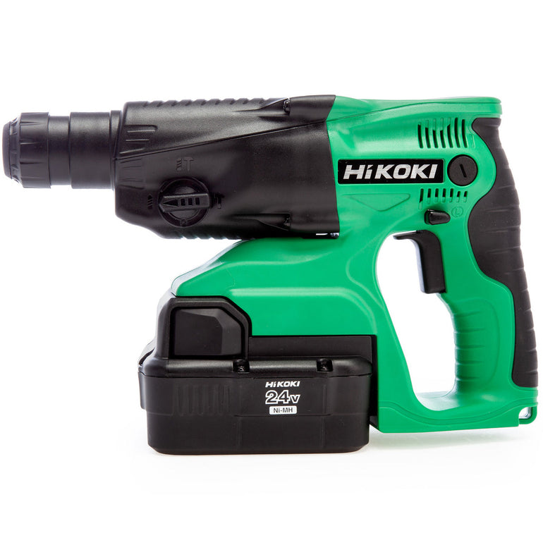 HiKOKI DH24DVC 24V SDS-Plus Rotary Hammer Drill with 2 x 2.0Ah Ni-MH Batteries Charger & Case