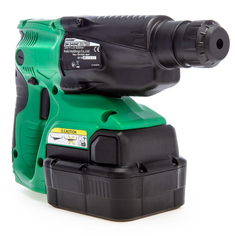 HiKOKI DH24DVC 24V SDS-Plus Rotary Hammer Drill with 2 x 2.0Ah Ni-MH Batteries Charger & Case