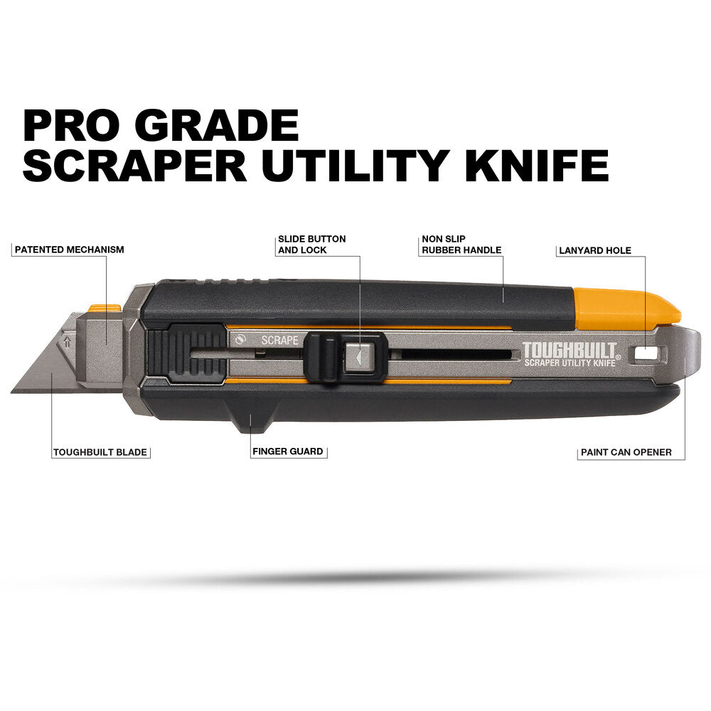 Toughbuilt Scraper Utility Knife with 5 Piece Blade TB-H4S5-01