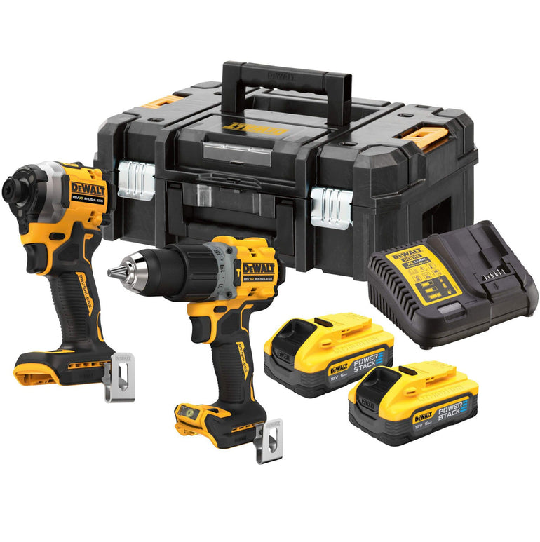 Dewalt DCK2050H2T 18V XR Brushless Combi Drill and Impact Driver with 2 x 5.0Ah Battery & Charger