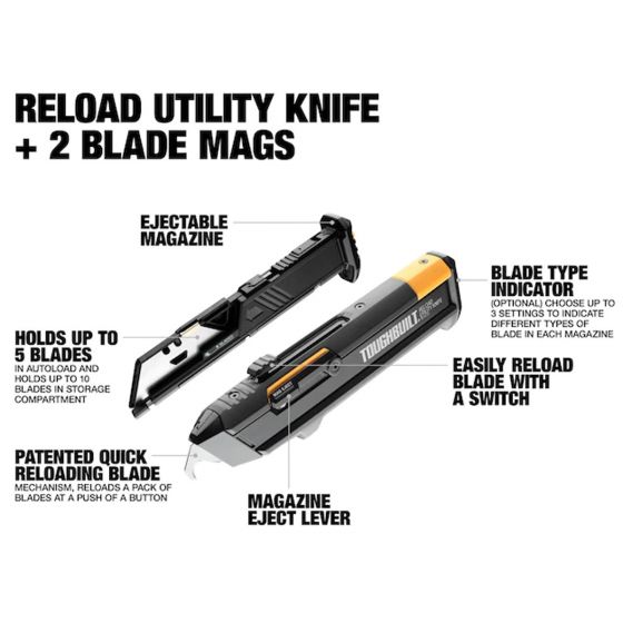 Toughbuilt Reload Utility Knife TB-H4S2-03-BEA