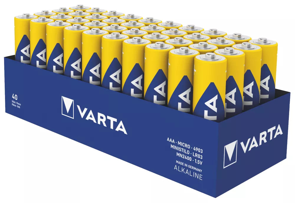 VARTA LONGLIFE POWER AAA ALKALINE BATTERIES 40 PACK