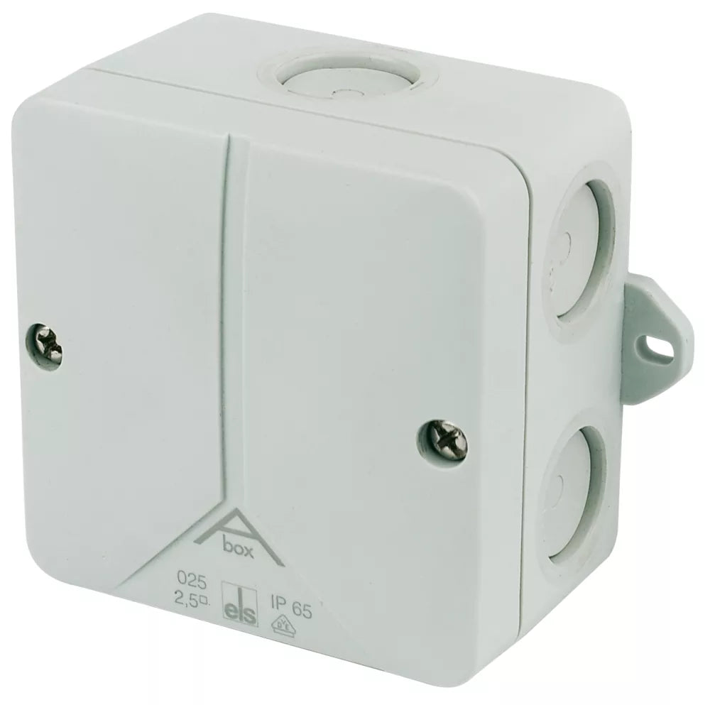 CED IP65 24A 5-TERMINAL WEATHERPROOF OUTDOOR ADAPTABLE BOX 80MM X 52MM X 80MM