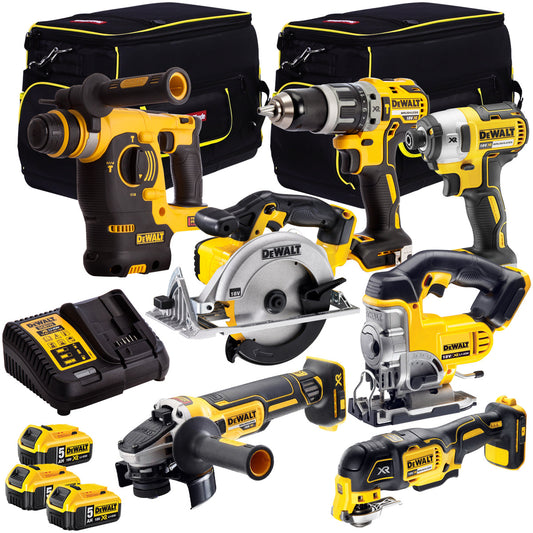 Dewalt DCK755PTXA XR Li-Ion 18V 7 Piece Power Tool Kit 3 x 5.0Ah Batteries & Bag