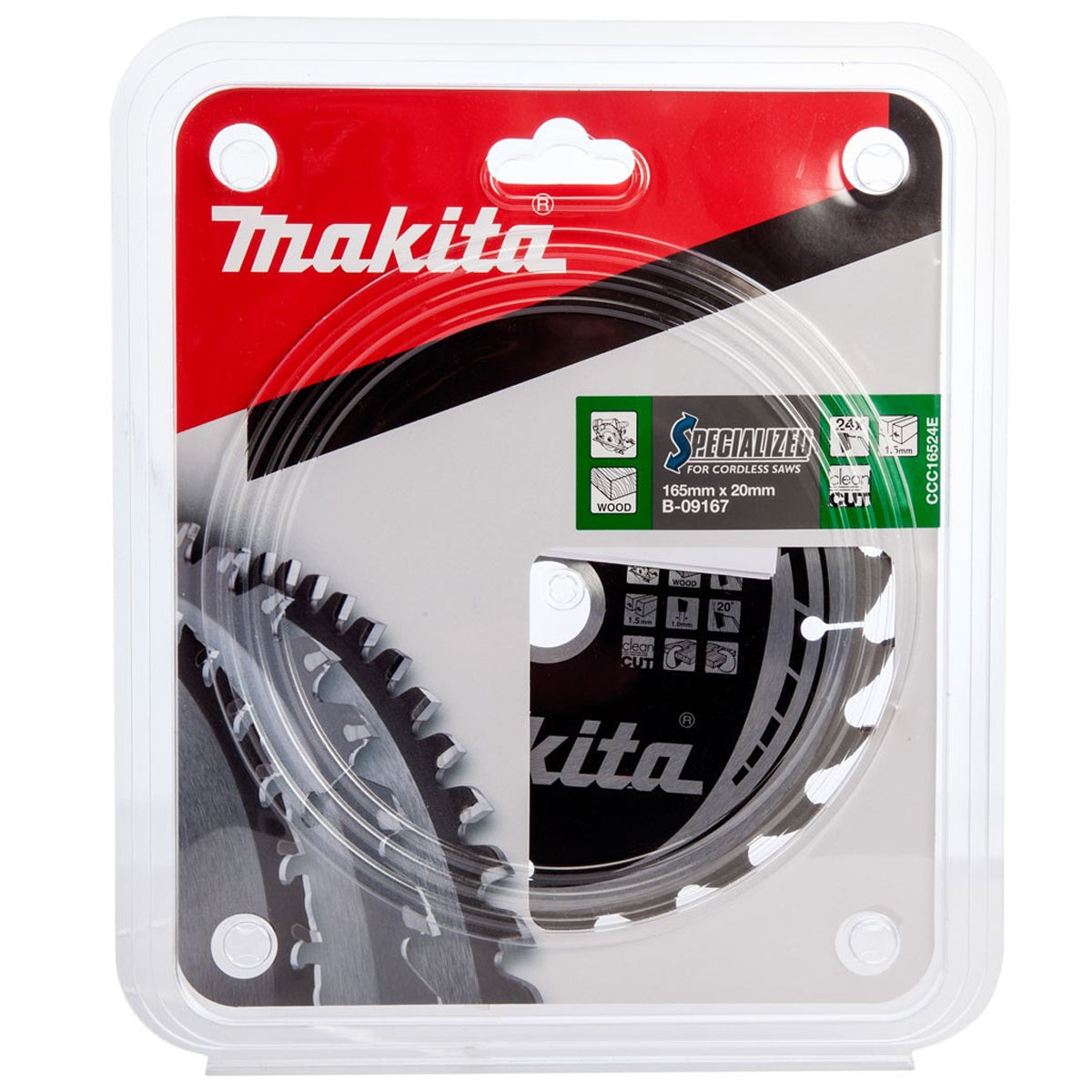 Makita 165mm 24T Wood Specialized Circular Saw Blade B-32904