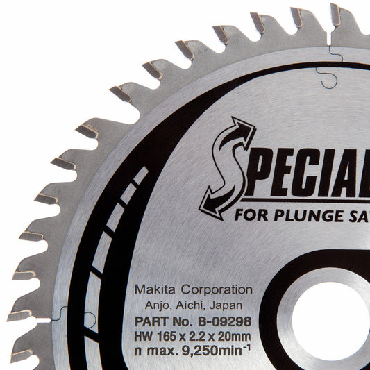 Makita 165mm 48T Wood Specialized Plunge Saw Blade B-33015