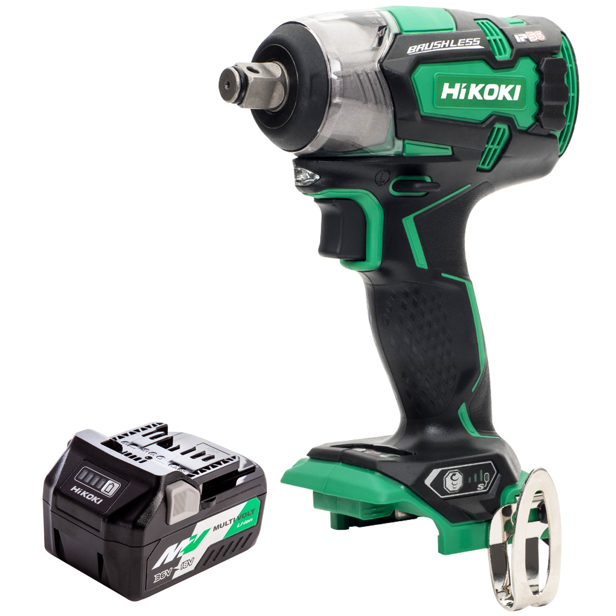 HiKOKI WR18DBDL2 18V Brushless Impact Wrench with 1 x 2.5Ah/5.0Ah Battery