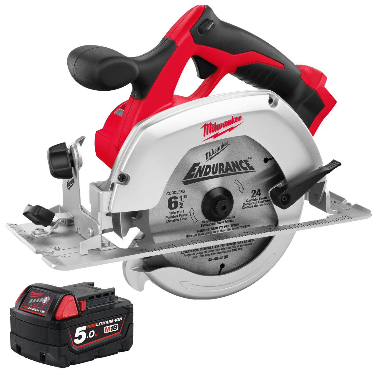 Milwaukee HD18CS-0 18V 165mm Circular Saw with 1 x 5.0Ah Battery