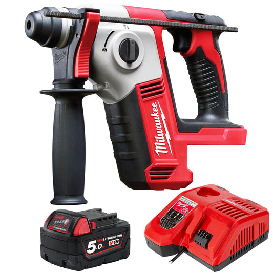 Milwaukee M18BH-0 18V SDS 2 Mode Hammer Drill with 1 x 5.0Ah Battery & Charger