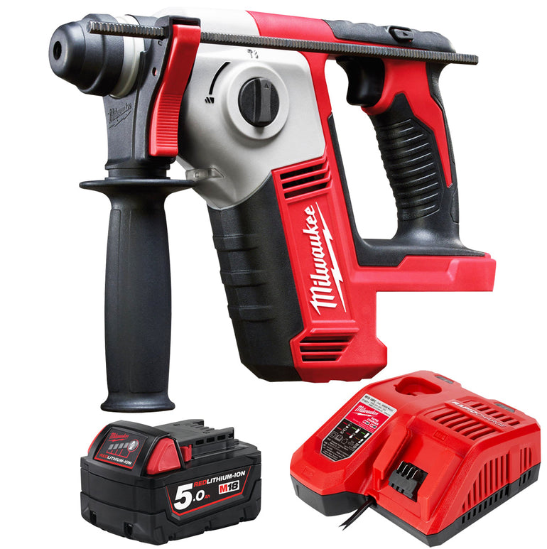 Milwaukee M18BH-0 18V SDS 2 Mode Hammer Drill with 1 x 5.0Ah Battery & Charger