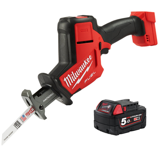 Milwaukee M18FHZ-0 18V Fuel Brushless Hackzall Reciprocating Saw with 1 x 5.0Ah Battery