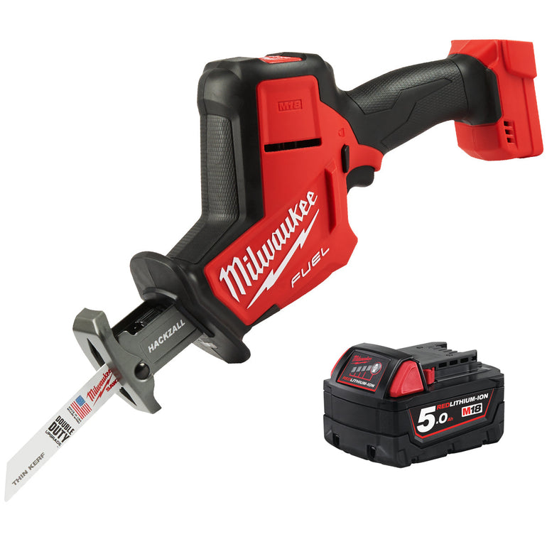 Milwaukee M18FHZ-0 18V Fuel Brushless Hackzall Reciprocating Saw with 1 x 5.0Ah Battery