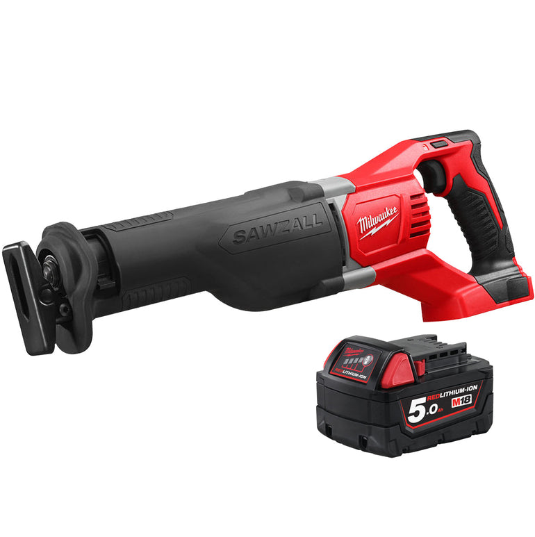 Milwaukee M18BSX-0 18V Heavy Duty Sawzall Reciprocating Saw with 1 x 5.0Ah Battery