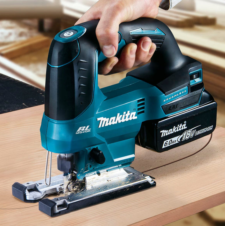 Makita DJV184Z 18V Brushless Top Handle Jigsaw with 1 x 5.0Ah Battery Charger & Bag