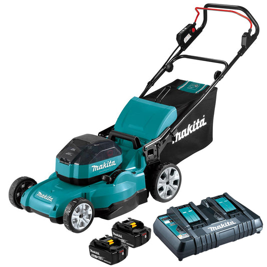 Makita DLM530PG2 36V LXT Brushless 530mm Lawn Mower With 2 x 6.0Ah Batteries & Charger