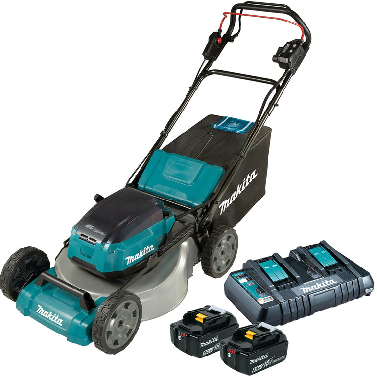 Makita DLM532PG2 36V LXT Brushless 530mm Lawn Mower With 2 x 6.0Ah Batteries & Charger