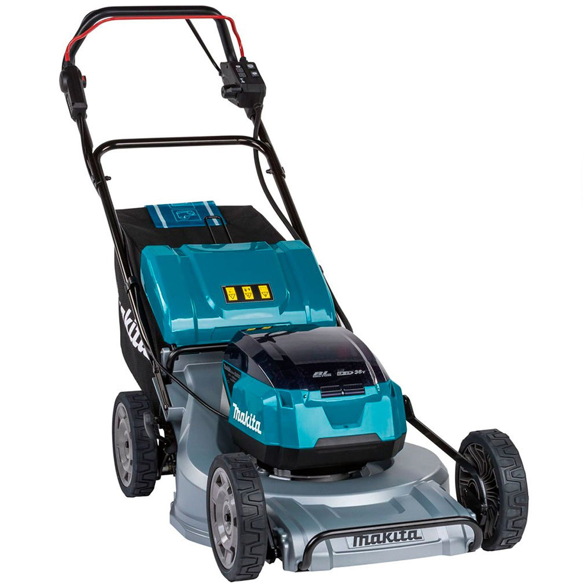 Makita DLM533PG2 36V LXT Brushless 530mm Lawn Mower With 2 x 6.0Ah Batteries & Charger