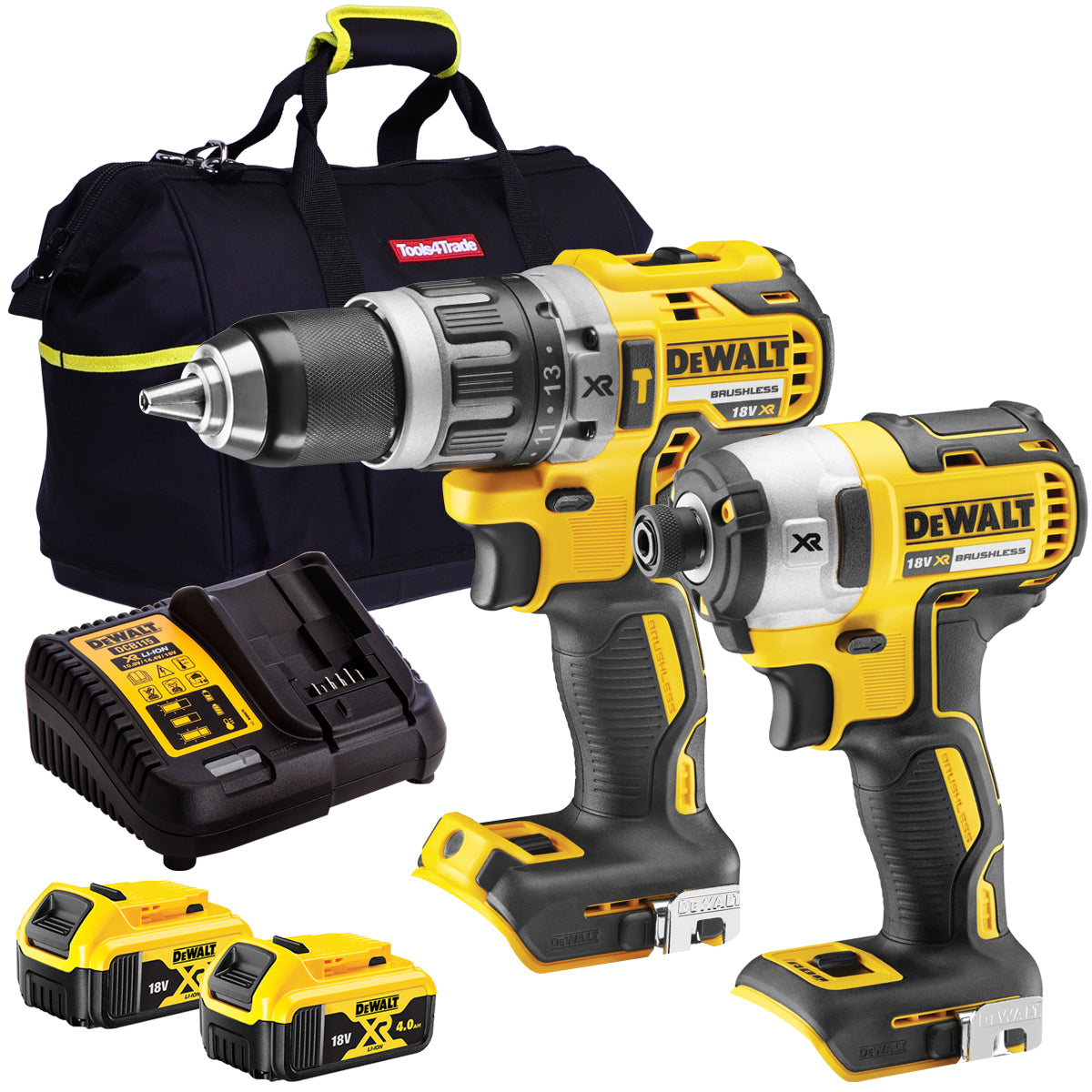 Dewalt 18V 2 Piece Power Tool Kit with 2 x 4.0Ah Batteries MTKIT-715