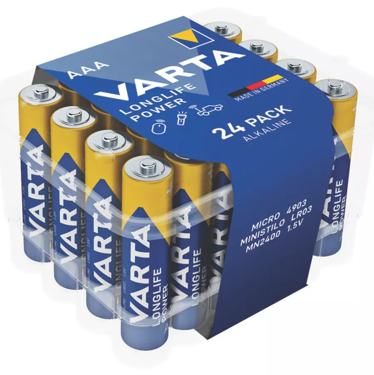 VARTA LONGLIFE POWER AAA ALKALINE HIGH ENERGY BATTERIES 24 PACK