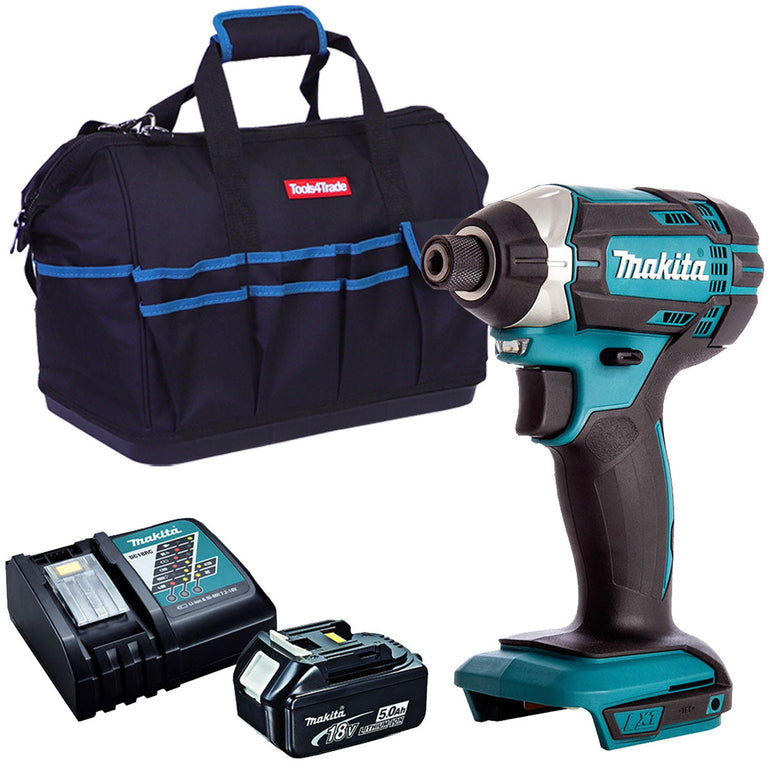 Makita DTD152Z 18V Cordless Impact Driver with 1 x 5.0Ah Battery Charger & Tool Bag