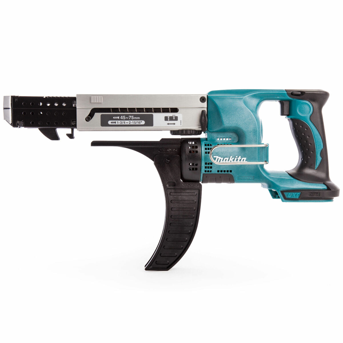 Makita DFR750Z 18V 45 – 75 mm Auto Feed Screwdriver With 1 x 5.0Ah Battery & Charger