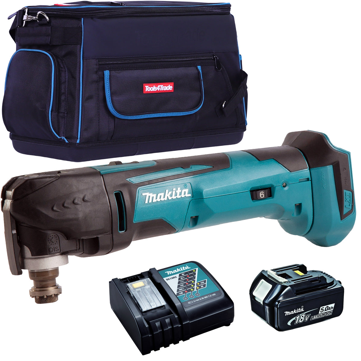 Makita DTM51Z 18V Oscillating Multi Tool Cutter with 1 x 5.0Ah Battery Charger & Tool Bag