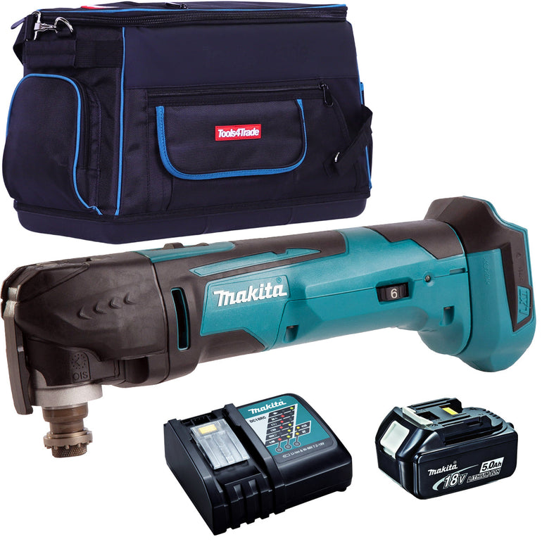 Makita DTM51Z 18V Oscillating Multi Tool Cutter with 1 x 5.0Ah Battery Charger & Tool Bag