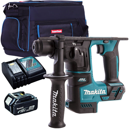 Makita DHR171Z 18V Brushless Rotary Hammer Drill with 1 x 5.0Ah Battery Charger & Tool Bag